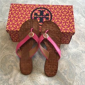 Tory Burch Thora-Tumbled Leather Sandals